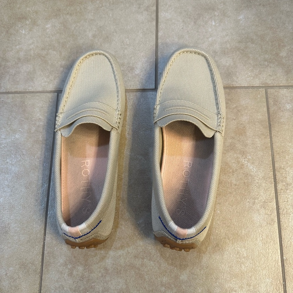Rothy's Beige Loafers with Soft Pink Insoles - Picture 2 of 4